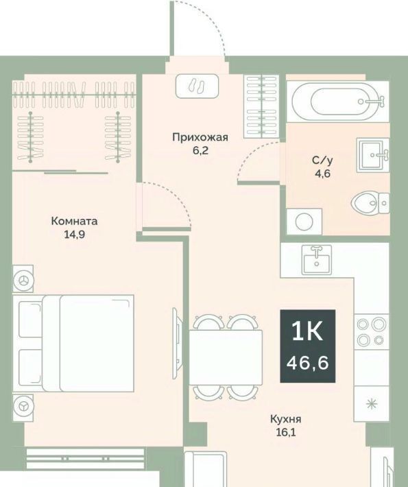 квартира г Курган мкр 6а п Заозерный ул Витебского 5к/2 жилрайон фото 1