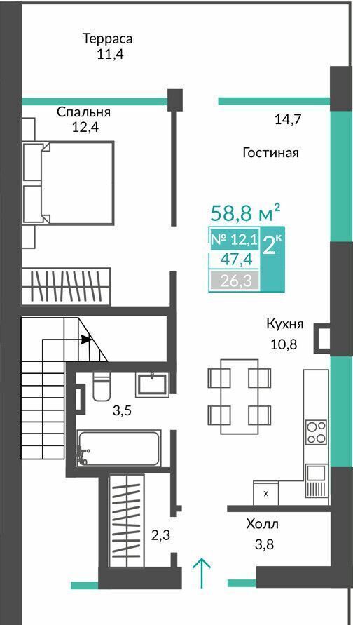 квартира г Алушта с Виноградное ул Сусловой 2 фото 1