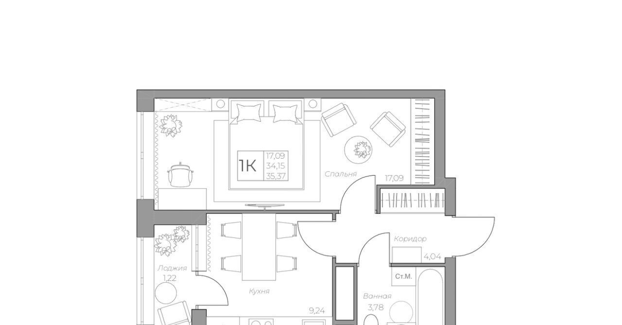 квартира г Кемерово р-н Заводский 15-й микрорайон Южный фото 5