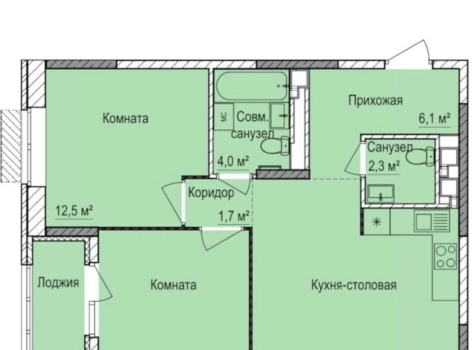 квартира г Ижевск р-н Индустриальный Буммаш ЖК «Покровский» жилрайон фото 1