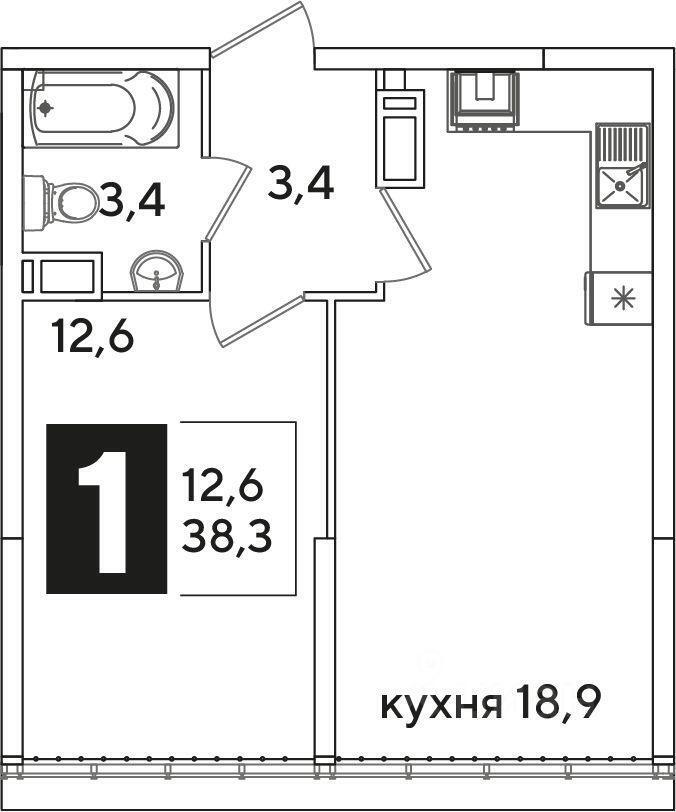 квартира г Краснодар р-н Прикубанский ул им. Ивана Беличенко 95/1 ЖК «Самолет» фото 2