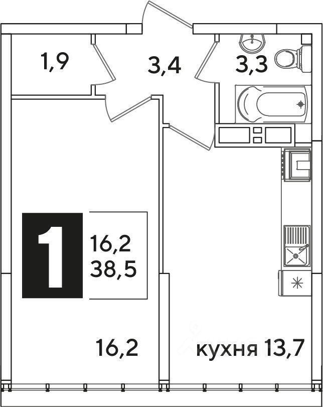 квартира г Краснодар р-н Прикубанский ул им. Ивана Беличенко 95 ЖК «Самолет» фото 2