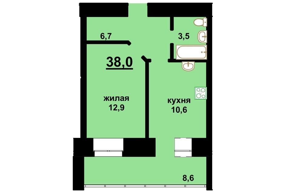 квартира р-н Благовещенский с Чигири ул Василенко 7 фото 4