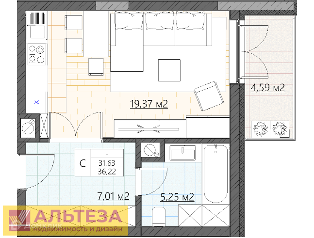 квартира р-н Светлогорский г Светлогорск ул Верещагина 10 фото 8