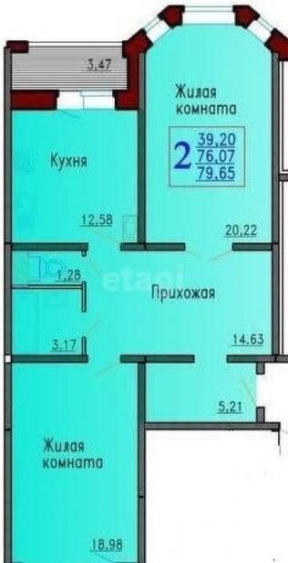 квартира г Липецк р-н Октябрьский ул Свиридова И.В. 20/3 фото 3