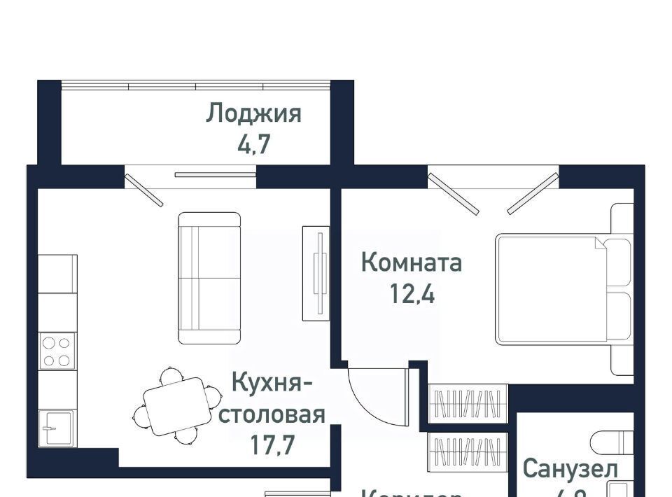 квартира р-н Сосновский п Западный р-н мкр Притяжение Кременкульское с/пос, 7-й кв-л фото 1