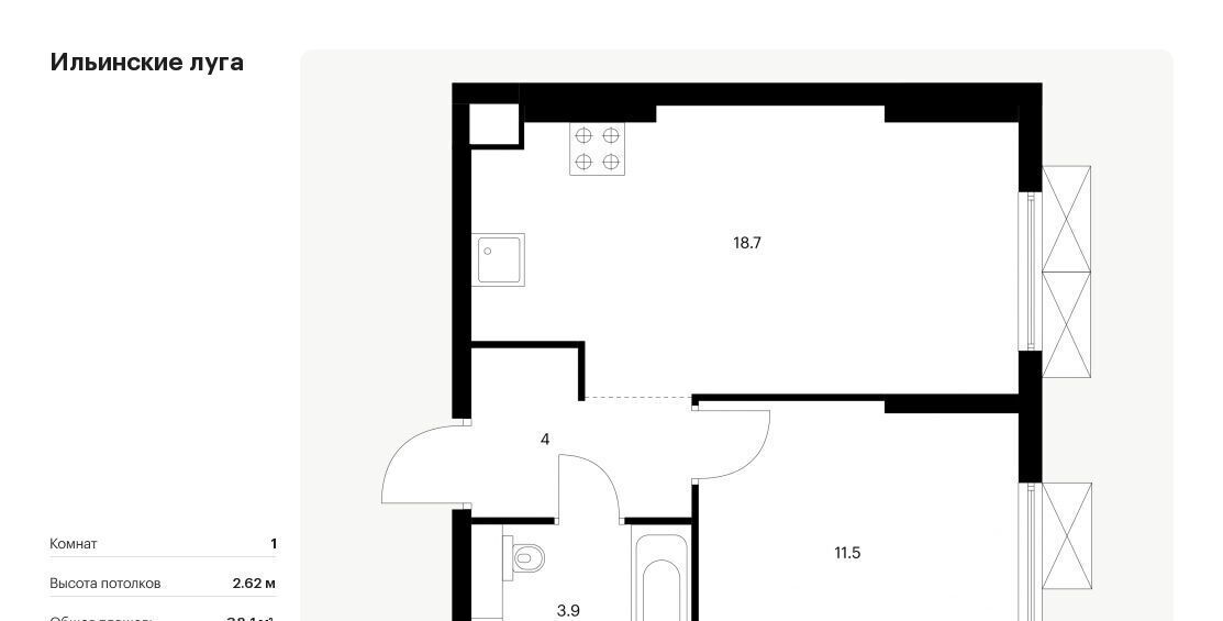 квартира г Красногорск п Ильинское-Усово ЖК Ильинские луга Опалиха, к 2. 8 фото 1