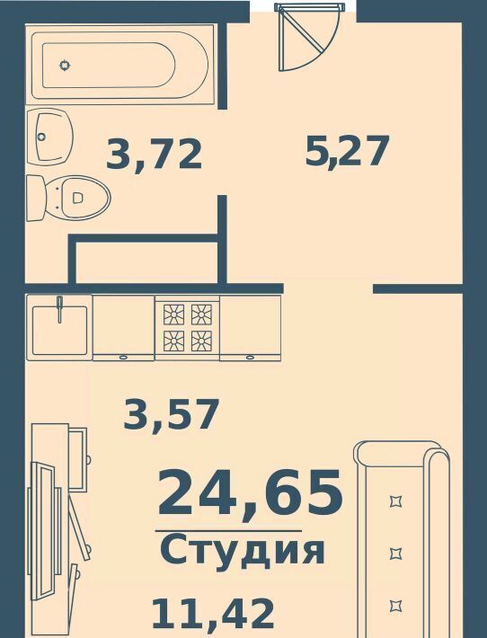 квартира г Ульяновск р-н Железнодорожный Киндяковка ЖК «Заря» фото 1