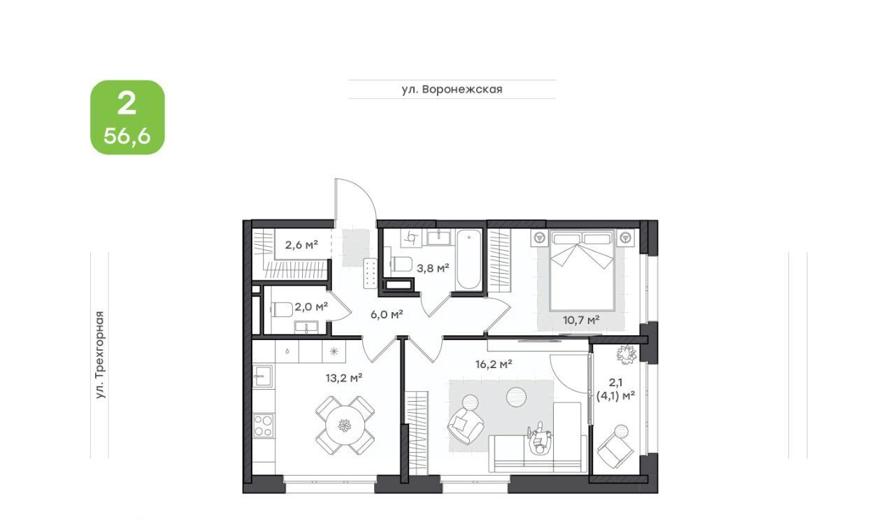 квартира г Хабаровск р-н Краснофлотский ул Воронежская 161а фото 1