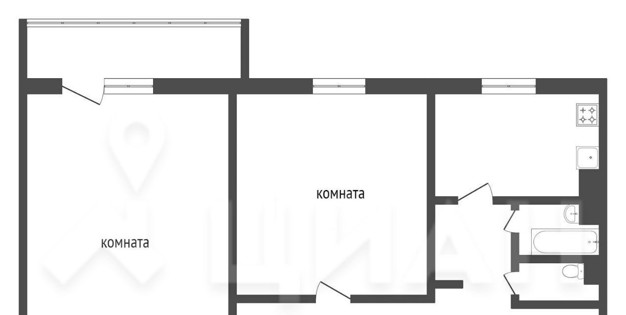 квартира г Новокузнецк р-н Заводской ул Тореза 105 фото 2