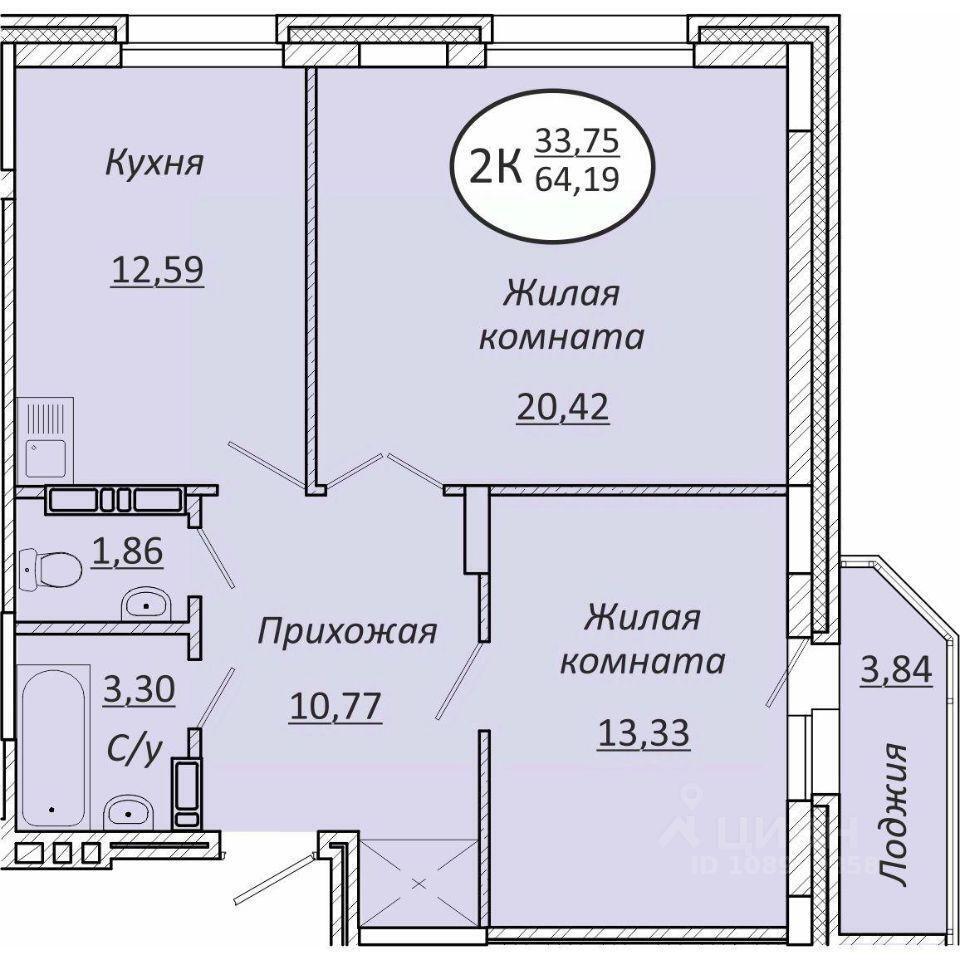 квартира г Новосибирск р-н Октябрьский ул Добролюбова 100/1 фото 1