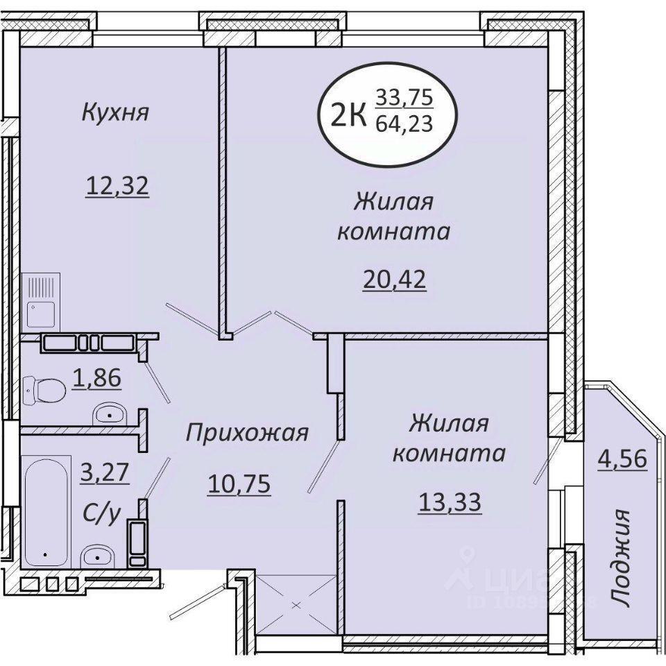 квартира г Новосибирск р-н Октябрьский ул Добролюбова 100/1 фото 1