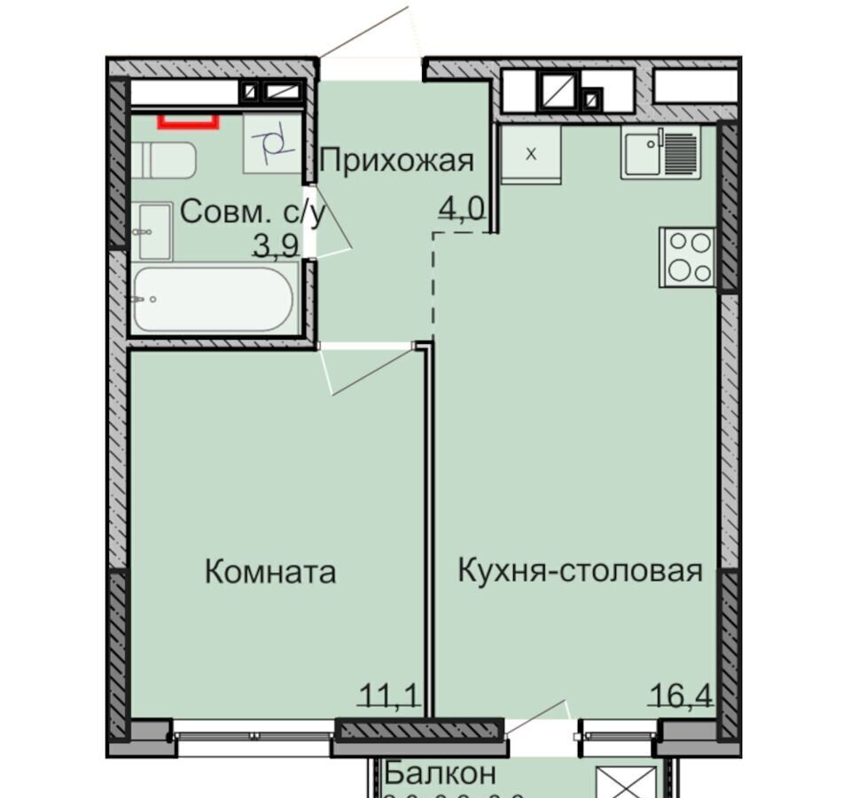 квартира г Ижевск р-н Ленинский ул Олега Кошевого ЖК «НЕО» фото 1