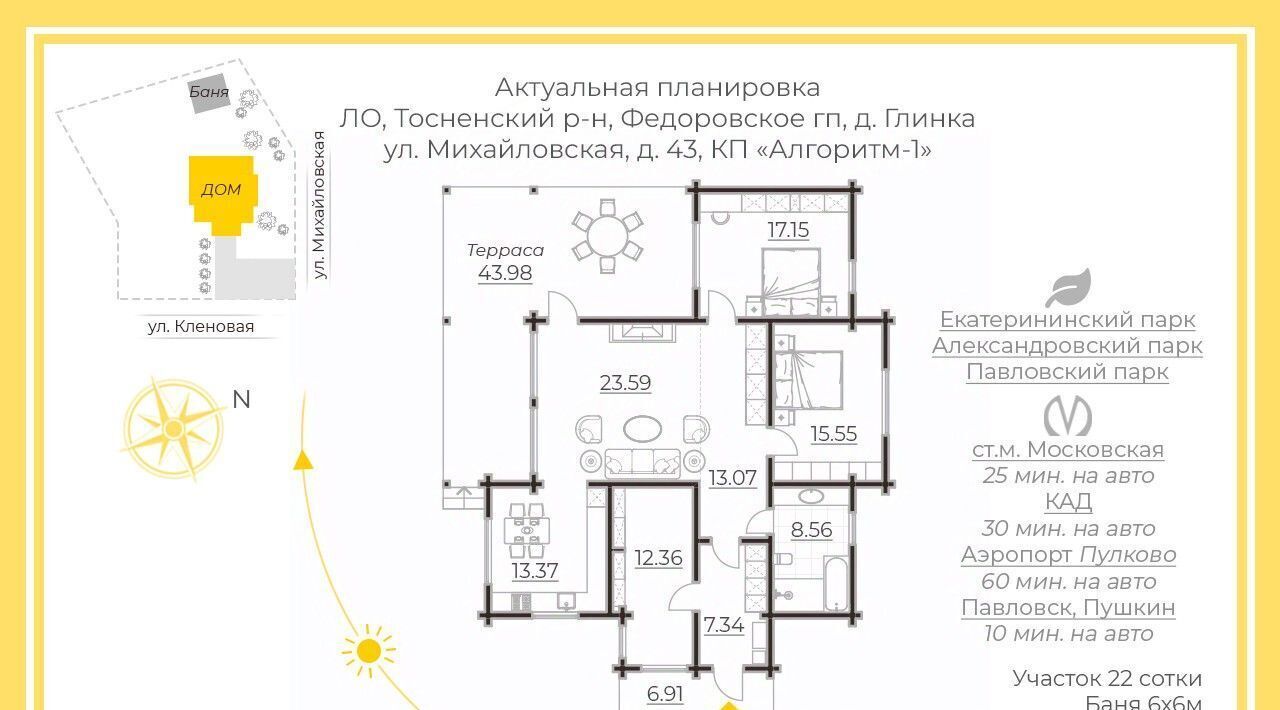 дом р-н Тосненский д Глинка ул Михайловская 43 Купчино, Федоровское городское поселение фото 2