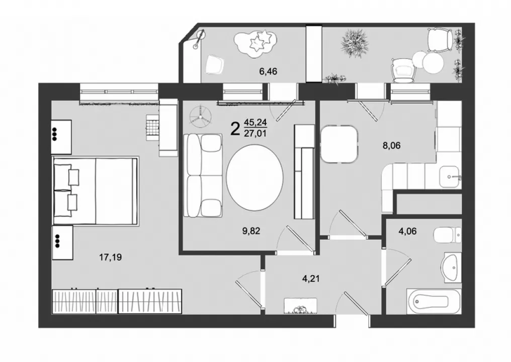 квартира г Клин 2к 4 фото 2