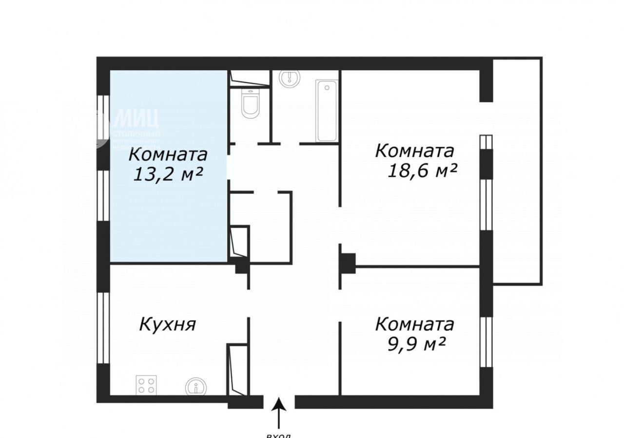 комната г Москва метро Улица 1905 года ул Анатолия Живова 4 фото 13