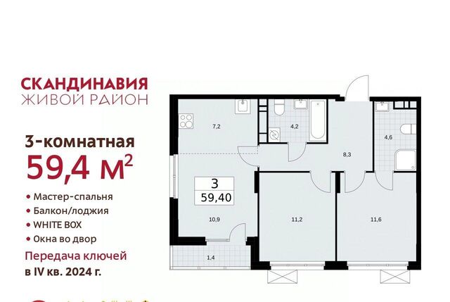 ЖК Скандинавия метро Бунинская аллея к 35. 2.3 фото