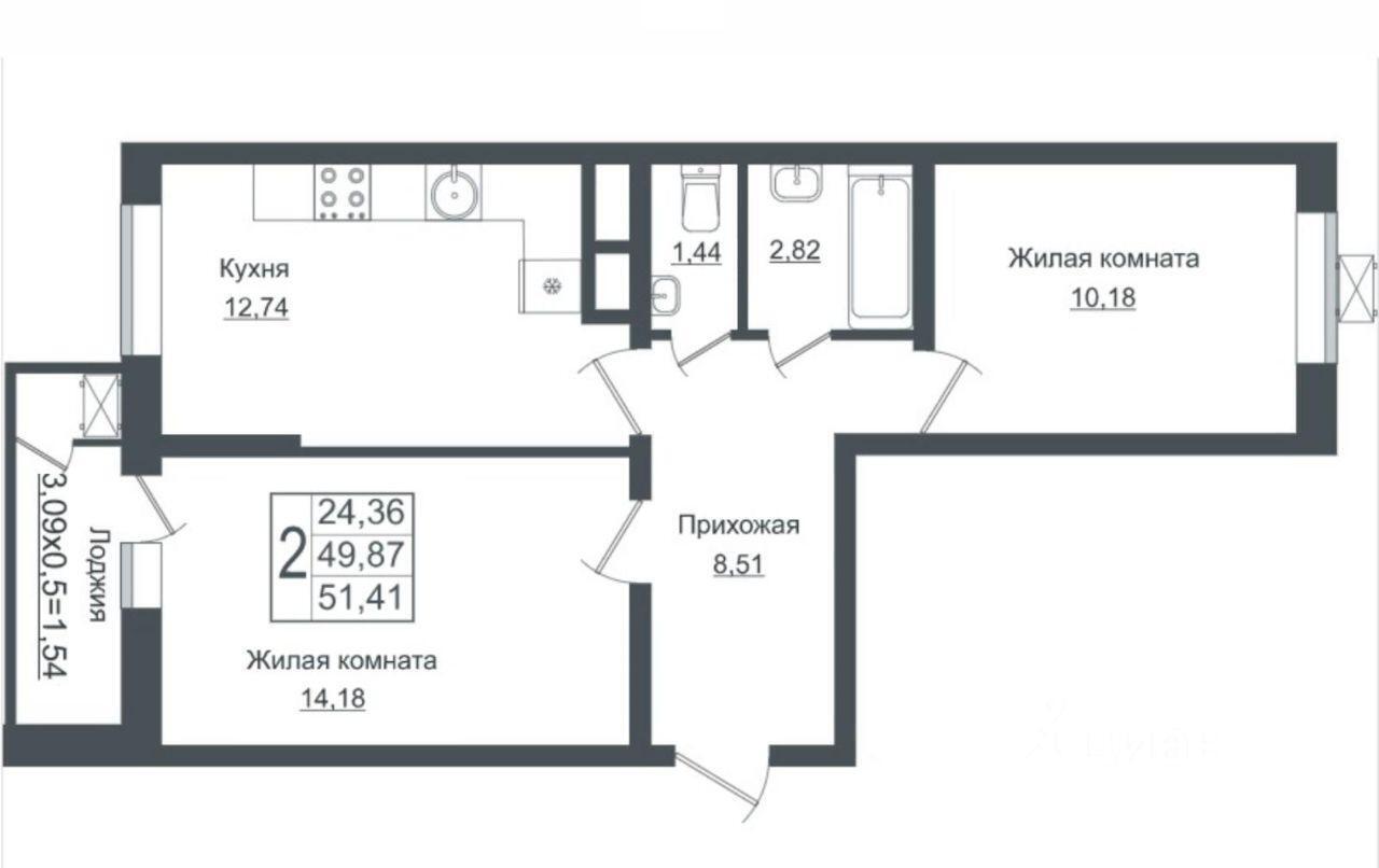 квартира г Краснодар р-н Прикубанский ул Западный Обход 39/1 6 ЖК Зелёный театр фото 9