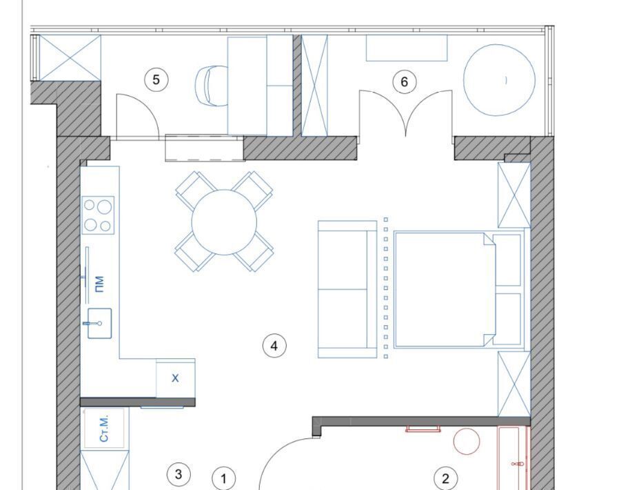 квартира г Омск р-н Кировский ул 3-я Енисейская 32/2 Кировский АО фото 33