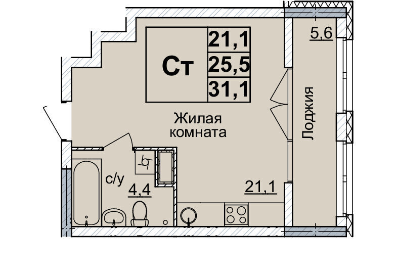 квартира г Нижний Новгород р-н Нижегородский Горьковская ЖК «Горизонты Нижнего» фото 1