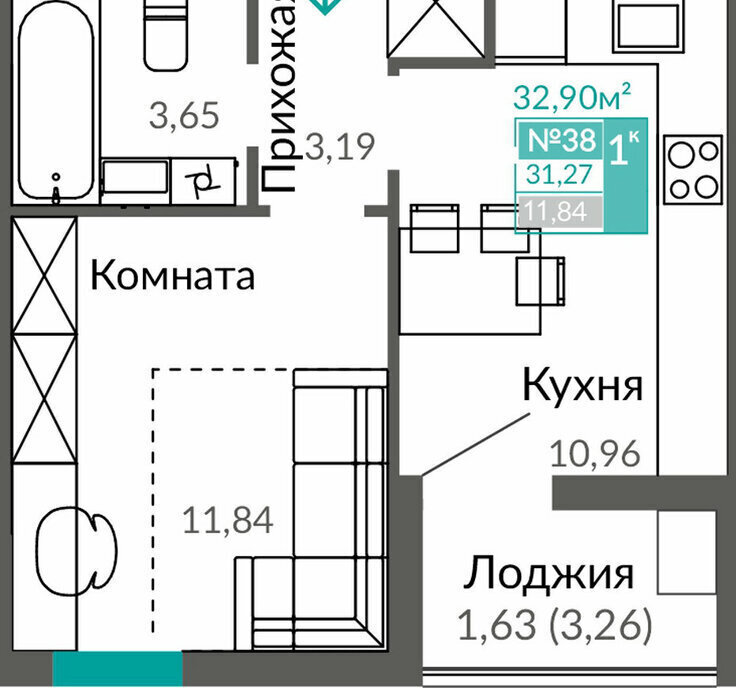 квартира г Симферополь р-н Киевский пер Лавандовый 1 фото 1