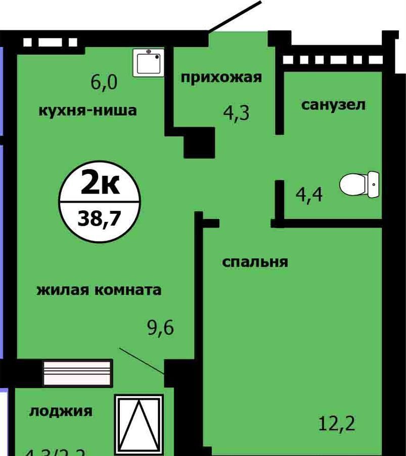 квартира г Красноярск р-н Свердловский Тихие зори ул Лесников корп. 2 фото 1