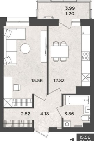 квартира р-н Индустриальный ул Космонавта Леонова 41 корп. 2 фото