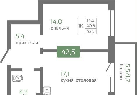 квартира г Красноярск р-н Октябрьский ул Норильская 1 фото 1