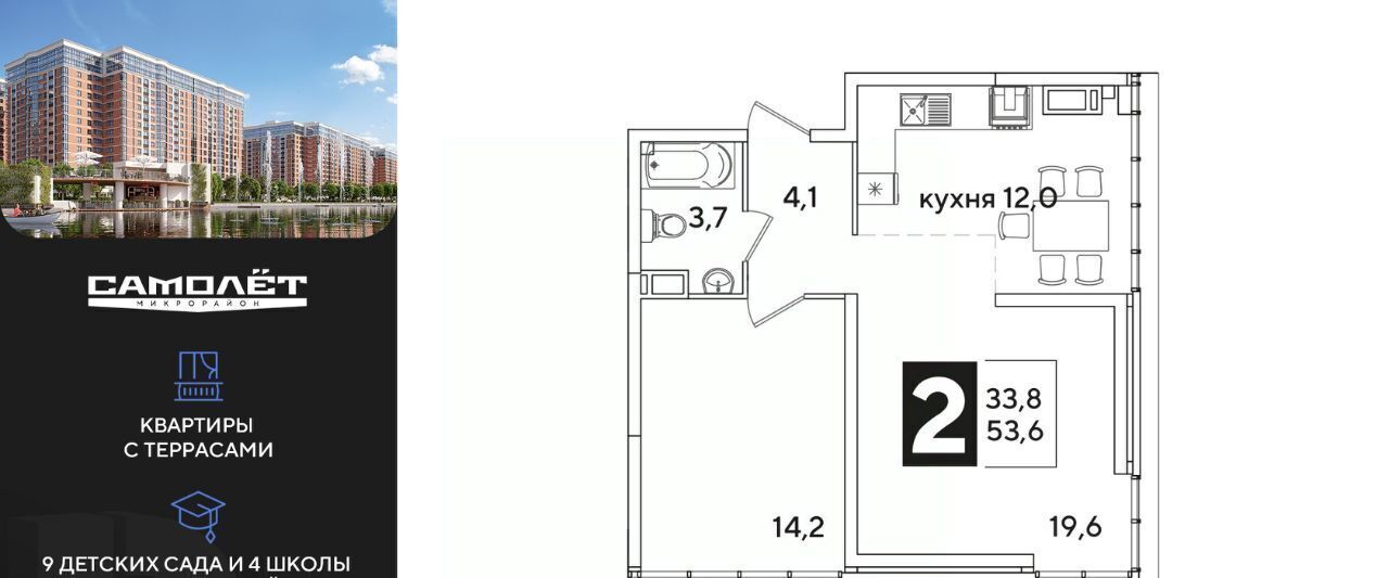 квартира г Краснодар р-н Прикубанский ЖК Самолёт-6 фото 1
