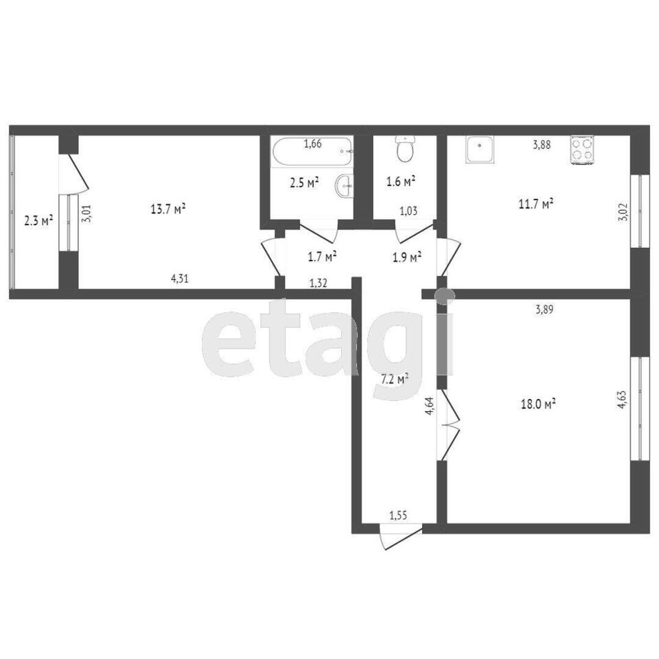 квартира г Надым Надым, 3 фото 17