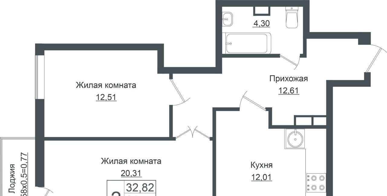 квартира г Краснодар р-н Прикубанский ЖК «Европа-Сити» фото 1