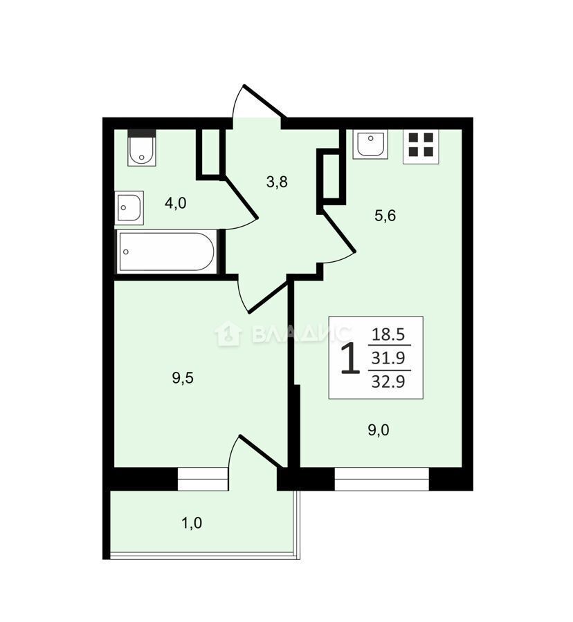 квартира г Краснодар р-н Прикубанский ул им. Героя Ростовского 8к/3 фото 15