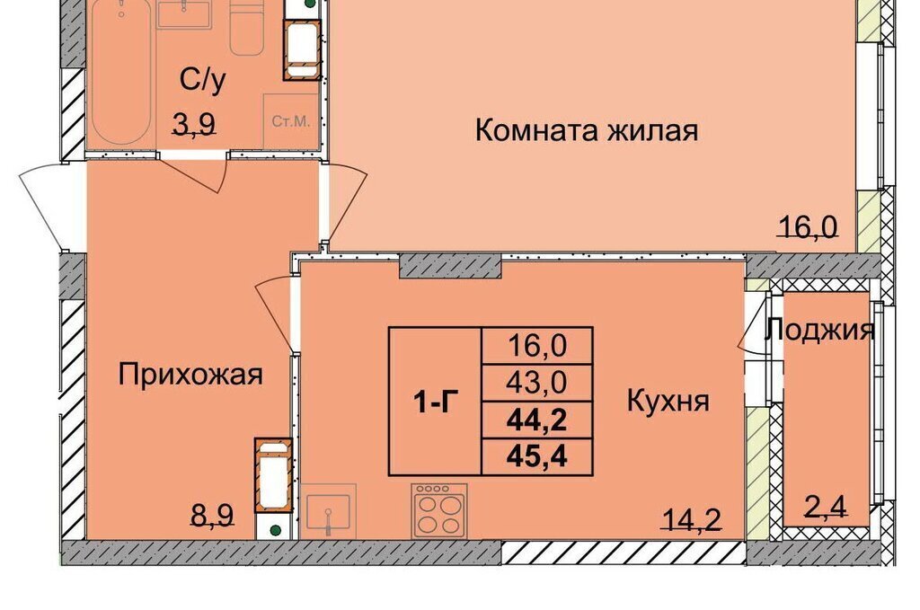 квартира г Нижний Новгород р-н Советский Горьковская ул 1-я Оранжерейная 24а ЖК Тетра фото 1