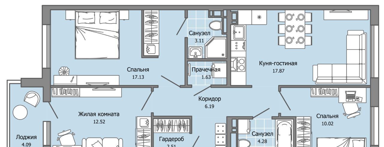 квартира г Ульяновск р-н Засвияжский Город Новаторов жилой комплекс, 2 фото 1