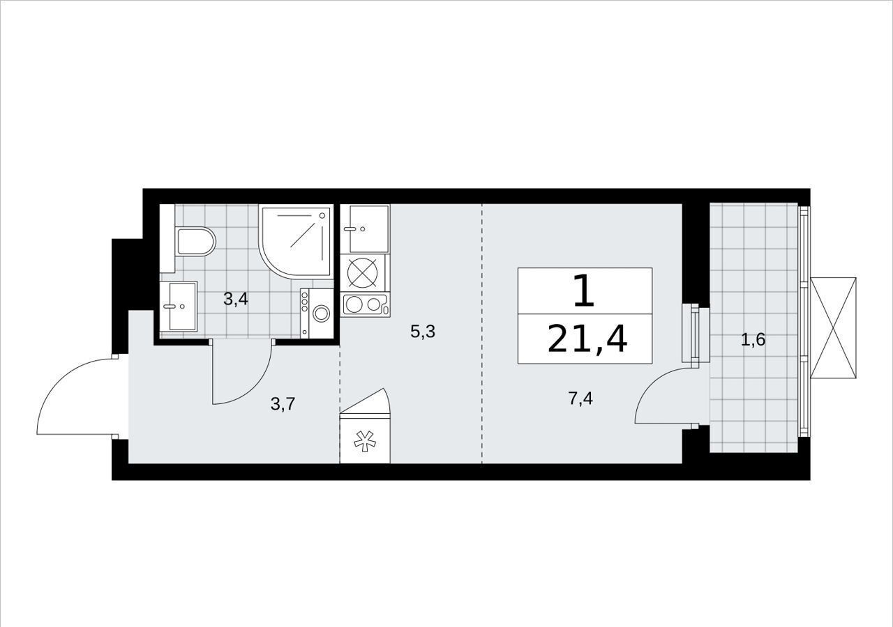 квартира г Москва п Сосенское д Столбово метро Коммунарка з/у 41/1Г, д. 7 фото 2