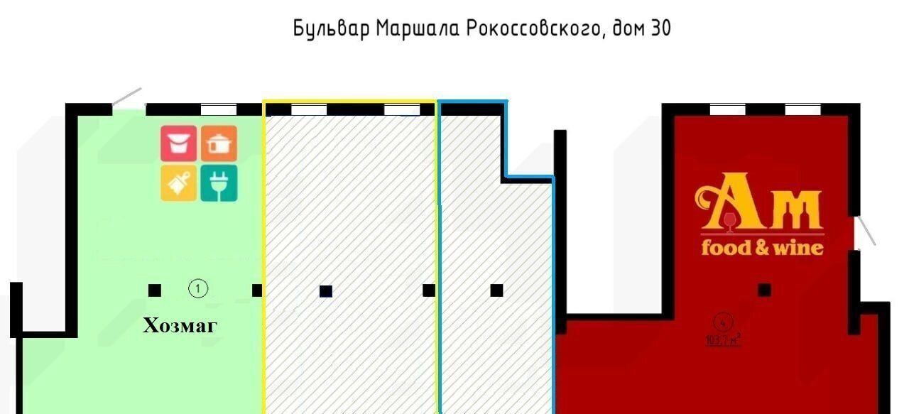 торговое помещение г Москва ВАО б-р Маршала Рокоссовского 30 фото 1