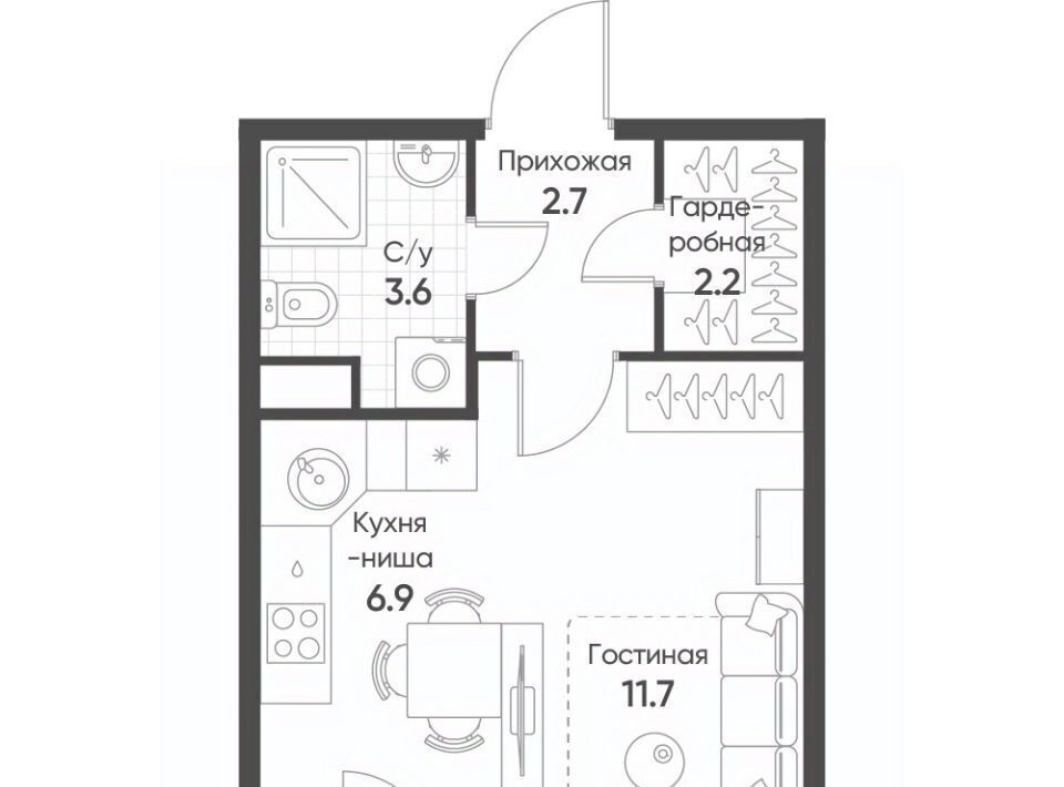 квартира рп Кольцово ЖК «Счастье в Кольцово» 6 Золотая Нива фото 1