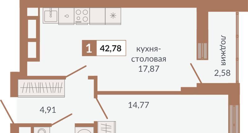 квартира г Екатеринбург ВИЗ ЖК «Видный» Площадь 1905 года, жилрайон фото 1