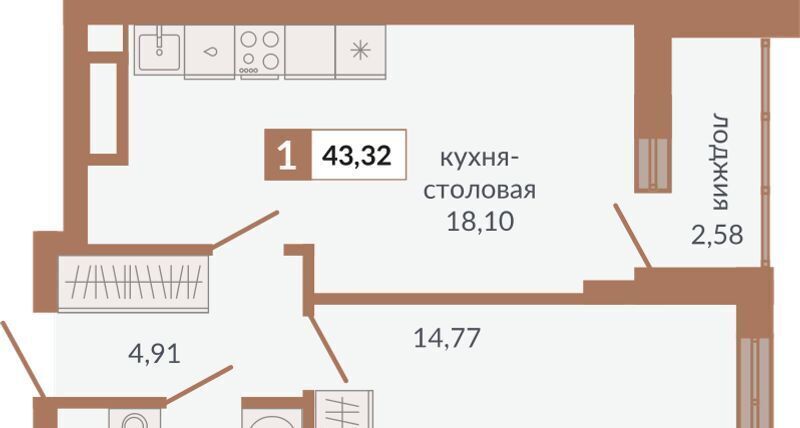 квартира г Екатеринбург ВИЗ ЖК «Видный» Площадь 1905 года, жилрайон фото 1