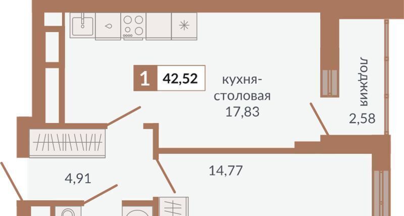 квартира г Екатеринбург ВИЗ ЖК «Видный» Площадь 1905 года, жилрайон фото 1