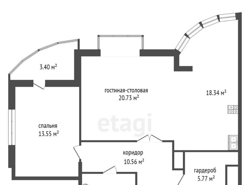 квартира г Тюмень р-н Центральный ул Максима Горького 68 Центральный административный округ фото 3