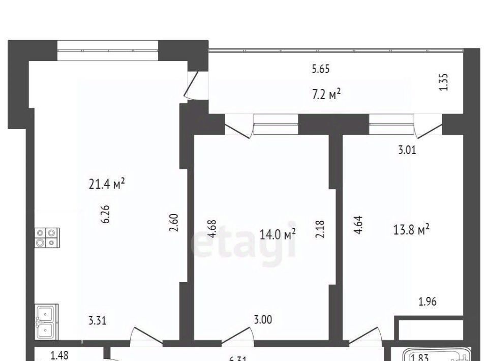 квартира г Тюмень р-н Ленинский ул Малыгина 90 фото 3