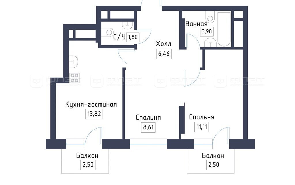 квартира р-н Зеленодольский с Осиново ЖК «Зимний Сад» Козья слобода, Сад фото 1