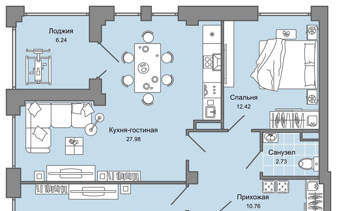 квартира г Ульяновск р-н Заволжский Новый Город ЖК Центрополис 1 Центральный кв-л фото 1