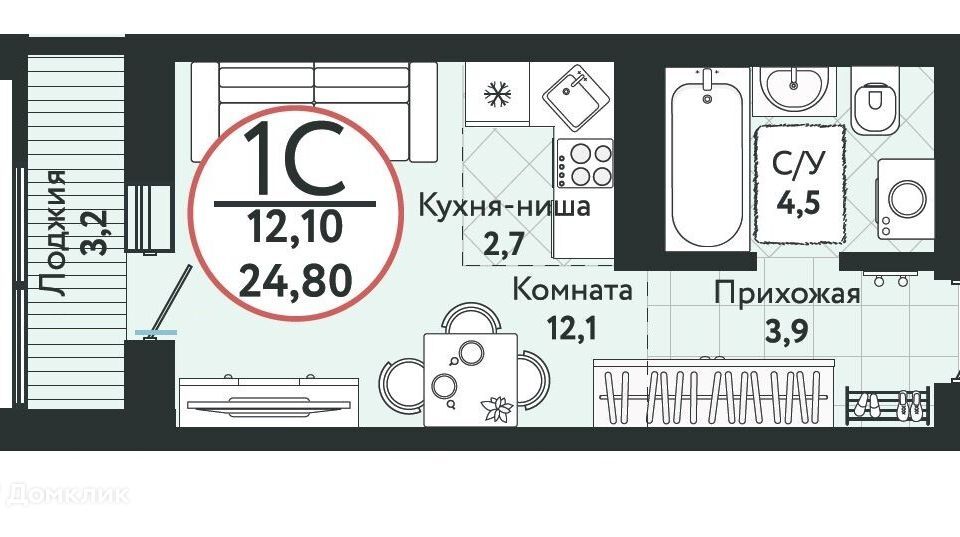 квартира г Новосибирск р-н Первомайский Радиостанция N2, 3, городской округ Новосибирск фото 10