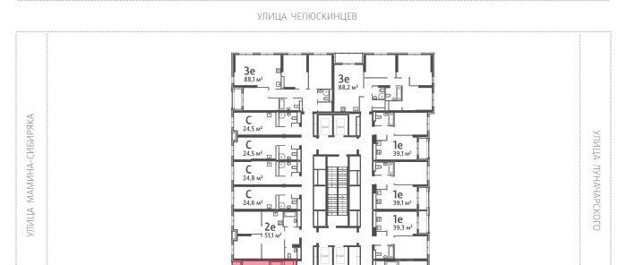 квартира г Екатеринбург Уральская Центральный ЖК «Азина 16» жилрайон фото 3