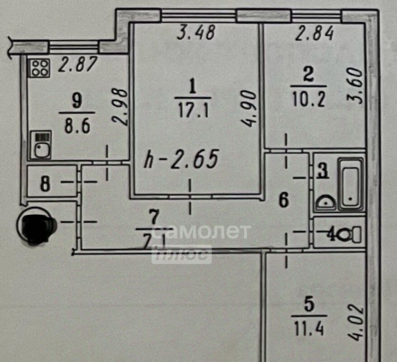 квартира г Омск р-н Кировский ул Дианова 22 фото 15