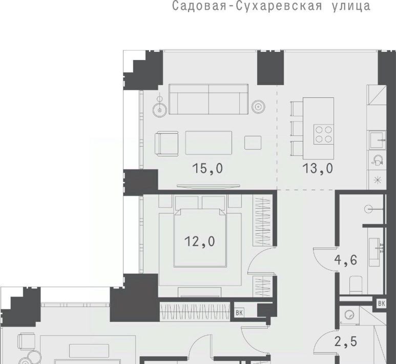 квартира г Москва метро Сухаревская ул Садовая-Сухаревская 14 муниципальный округ Мещанский фото 1