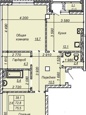 квартира г Новосибирск р-н Кировский Затулинский ул Зорге 277 жилмассив фото 1