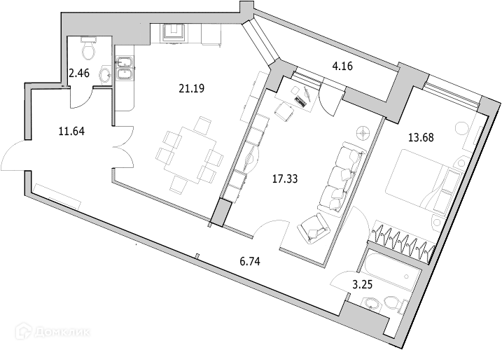 квартира г Санкт-Петербург ул Кустодиева ЖК Байрон Выборгский, 7 к 1 ст 1 фото 1